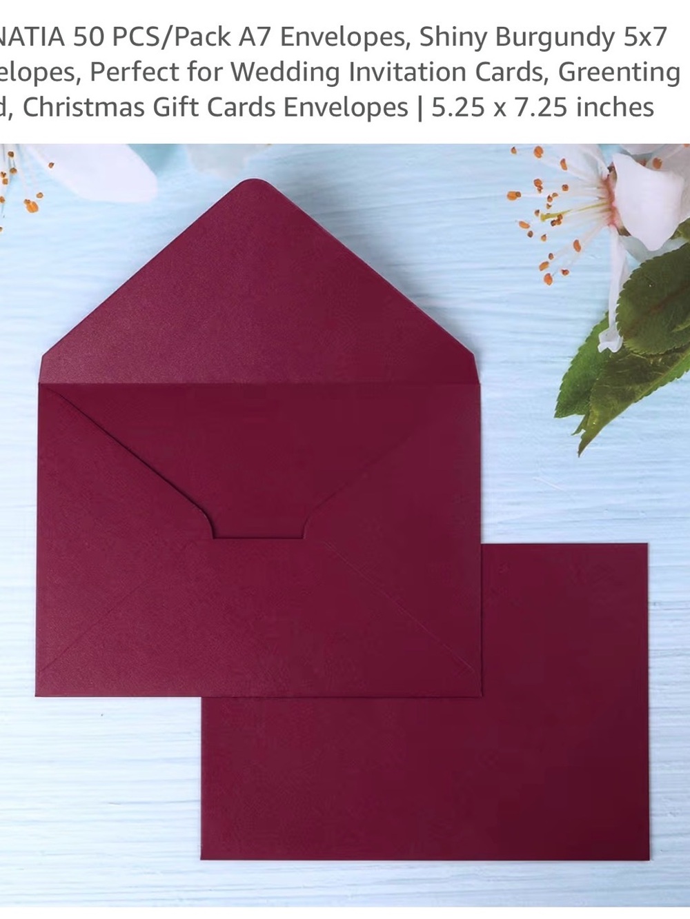 Shiny Burgundy A7 Envelopes - Set of 150